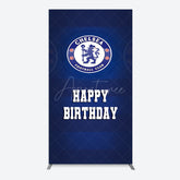 Aperturee - Aperturee Blue Football Club Logo Sport Birthday Rectangle Backdrop